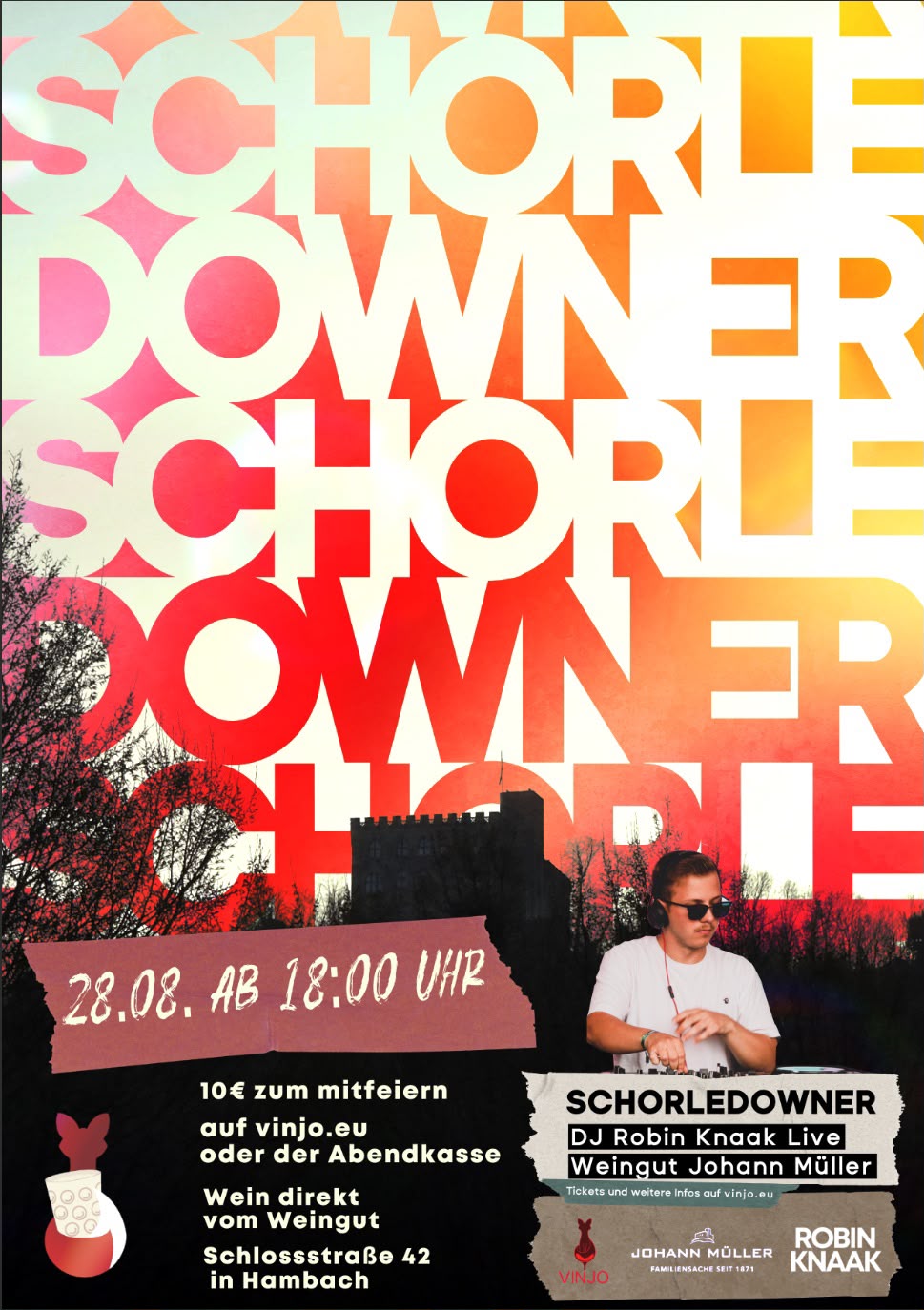 SchorleDowner on 30.08.25 at the Johann Müller winery with DJ "Robin Knaak"
