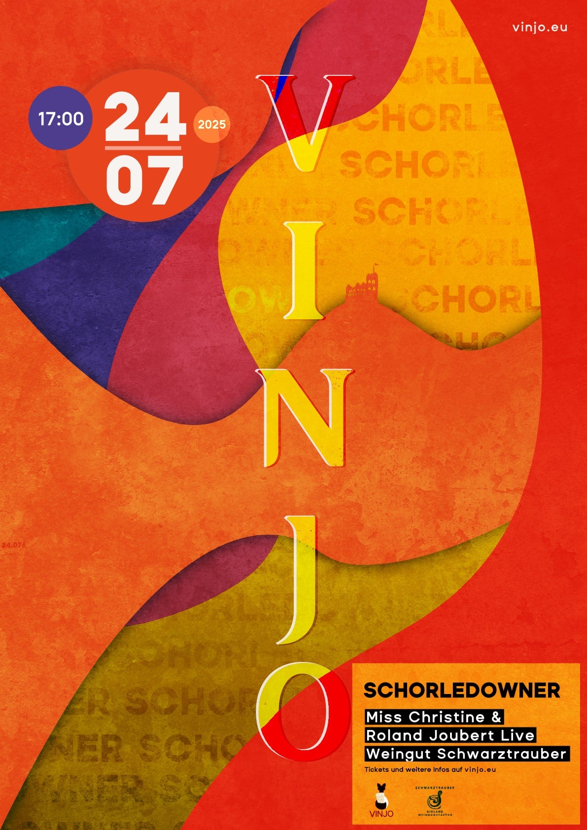 SchorleDowner on 24.07.2025 at Weingut Schwarztrauber with "Miss Christine &amp; Roland Joubert" live on Stage